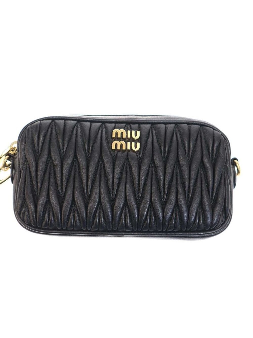 Miu Miu Matelasse Nappa Leather Pouch Black